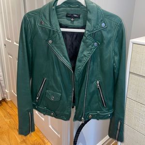 Slate & Willow Evergreen Leather Moto Jacket